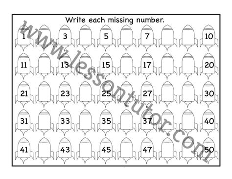 Missing Numbers Worksheets Lesson Tutor