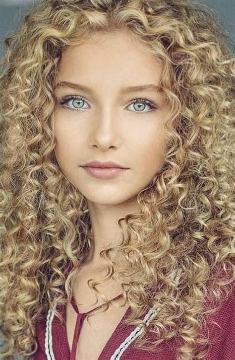 Cute Curly Blonde With Pretty Blue Eyes Beautiful Women