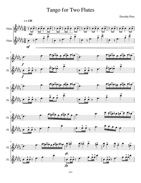 Tango For Two Flutes Sheet Music For Flute Woodwind Duet