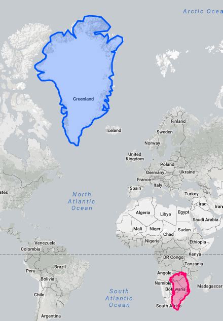 Actual Size Real Size Map Of The World