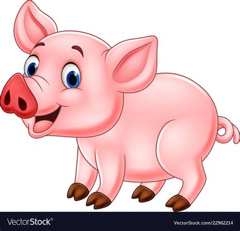 Cute Pig Cartoon Royalty Free Vector Image Vectorstock Porco