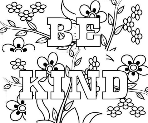 Be Kind Coloring Pages Coloring Pages Kids 2019