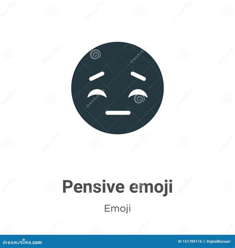 Pensive Emoji Vector Icon On White Background Flat Vector Pensive