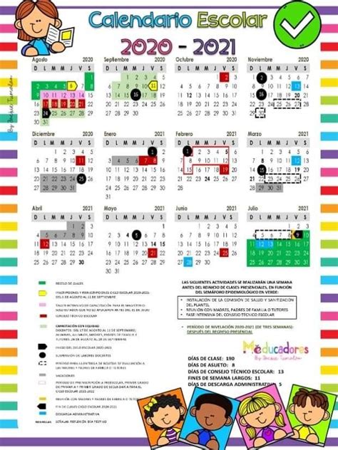 Solo imprima los meses requeridos; Calendario escolar 2020-2021 | Agenda escolar para ...