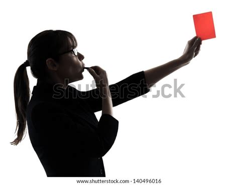 One Business Woman Showing Red Card Stock Photo 140496016 Shutterstock