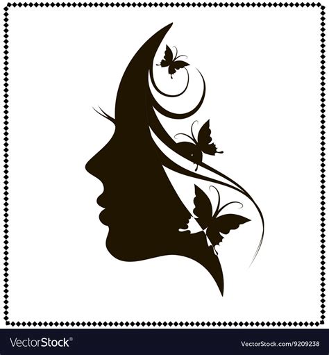 Beautiful Female Face Silhouette In Profile Vector Image The Best Porn Website