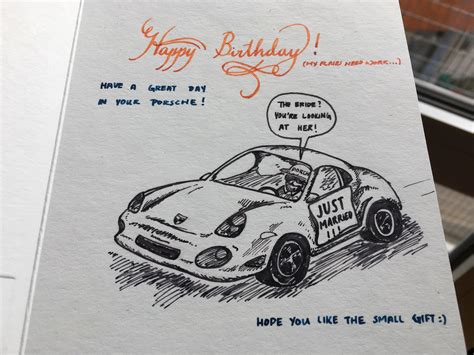 A Birthday Card For A Friend With A Porsche And Some Pens Rfountainpens