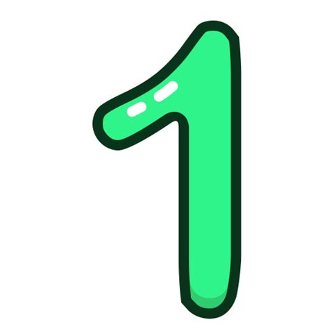 Study Green Numbers Number One Icon