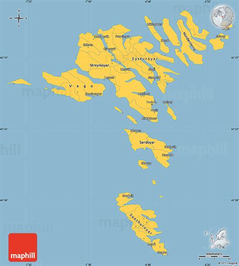 Savanna Style Simple Map Of Faroe Islands