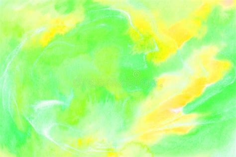 Abstract Watercolor Light Green And Yellow Paint Background Splash And