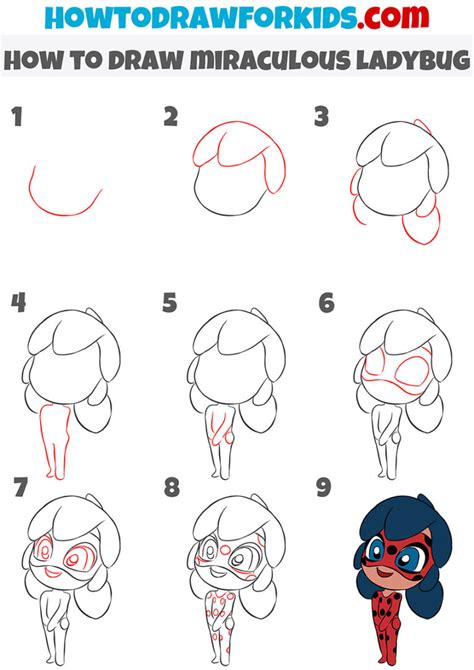 How To Draw Miraculous Ladybug Easy Drawing Tutorial For Kids