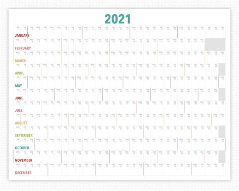 Printable 2021 Calendar 2021 Year Calendar Entire Year Etsy Yearly