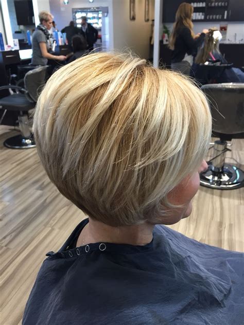 Blonde Stacked Bob Stacked Bob Hairstyles Short Hairstyles For Thick
