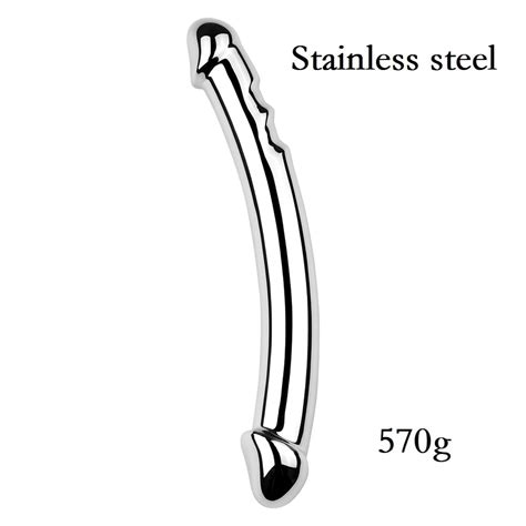 Stainless Steel Metal Double Dildo Anal Plug G Spot Vaginal Stimulation Large Heavy Anal Beads