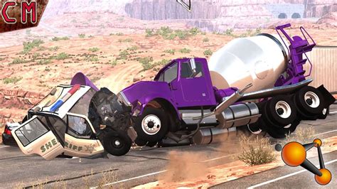 Beamng Drive Insane Crashes Trucks Vs Cops 1 Youtube