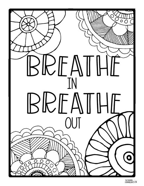 The School Counselor Is In Mindfulness Coloring Sheets