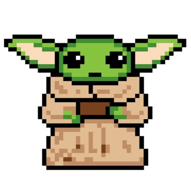 Baby Yoda Pixel Art By CatsThatCode