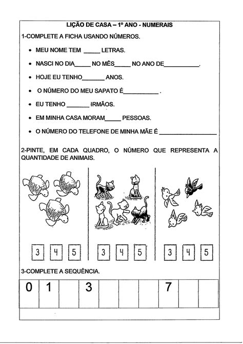 Lição De Matemática 1 Ano