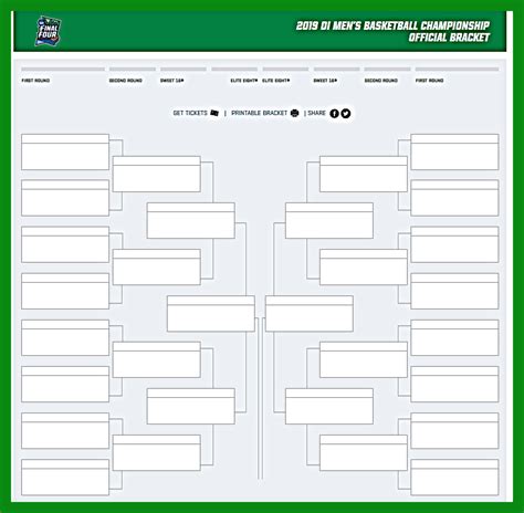 Print Out Blank Ncaa Brackets For The Tournament Pdf And Excel For 2019