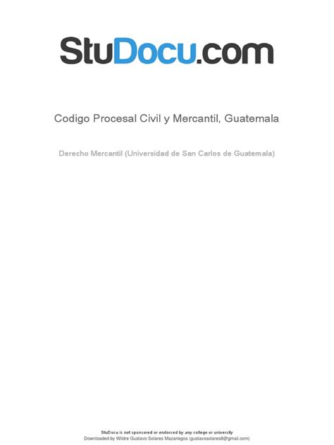 Codigo Procesal Civil Y Mercantil Guatemala Pdf Demanda Judicial