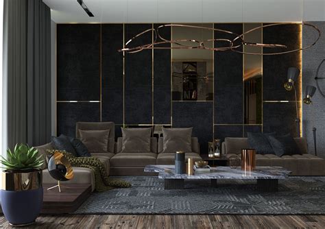 Modern Living Room On Behance Luxury Living Room Gray Living Room