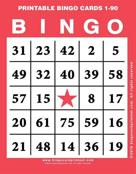 Printable Bingo Cards 1 90 Pdf Get Your Hands On Amazing Free Printables