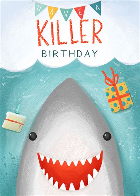 Looking for shark birthday card? Little Posy Print Co. - Killer Shark - Birthday Card #KC118