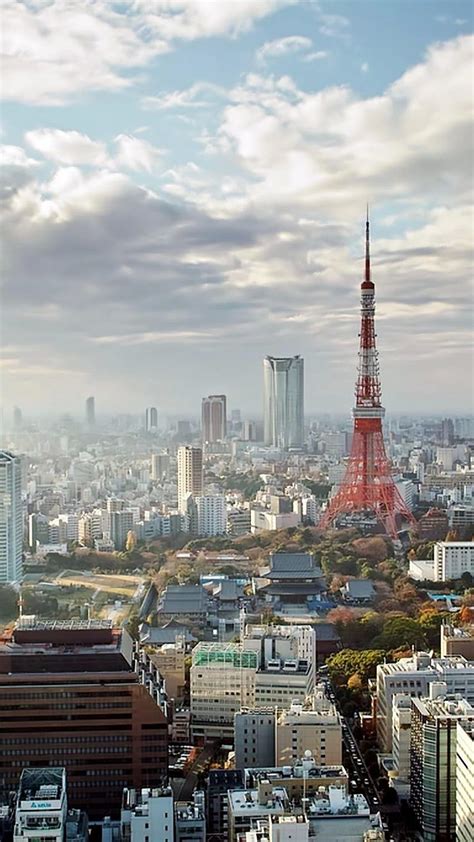 Japan Clouds Tokyo Cityscapes Tower Buildings Towers Hd Phone Wallpaper