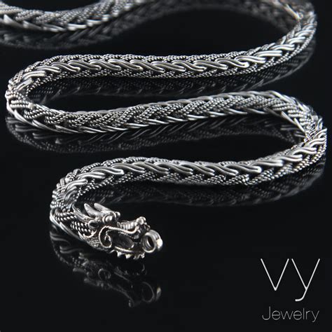 Dragon Chain 925 Sterling Silver Men Necklace 18 To 30 In Vy Jewelry