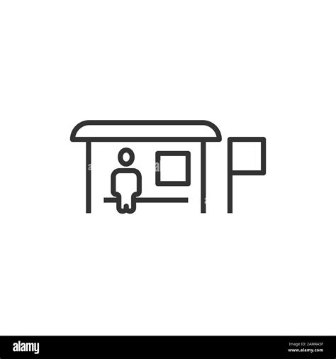 Bus Station Icon In Flat Style Auto Stop Vector Illustration On White