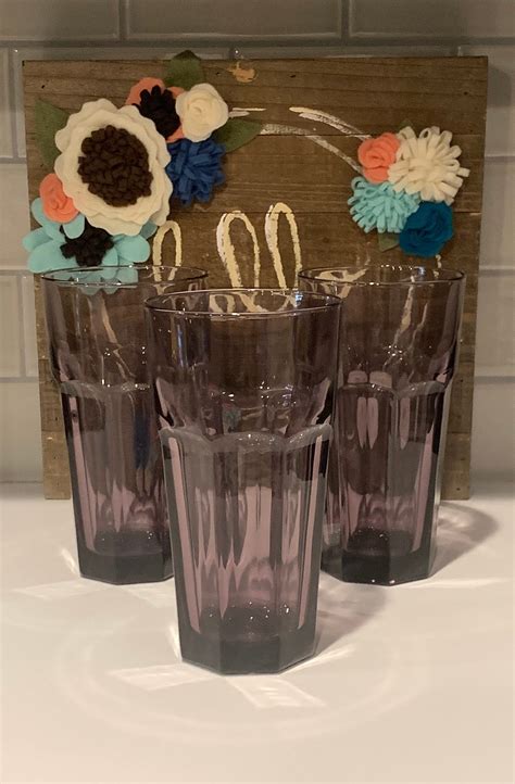 Gibraltar Violet Dark Purple Coolers By Libbey Glass Company Etsy