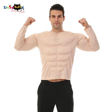 Eraspooky Funny Muscle Man Cosplay Mens Muscle Suit Tunic Halloween
