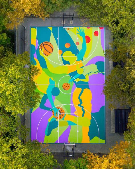 Madsteez Transforms Harlem Basketball Court Into Vibrant Street Art