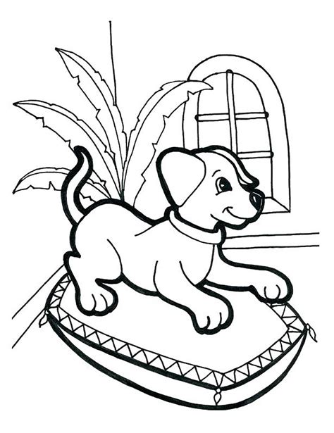 Dog In The Basket Dogs Kids Coloring Pages