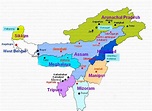Northeastern North East India states tourism map #1transport
