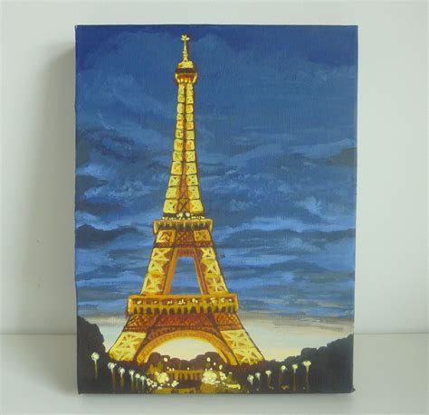 Cocostylestudio Eiffel Tower Painting Original Canvas Painting