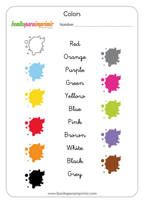 Fichas De Ingles De Los Colores Para Escribir Para Imprimir Sexiz Pix