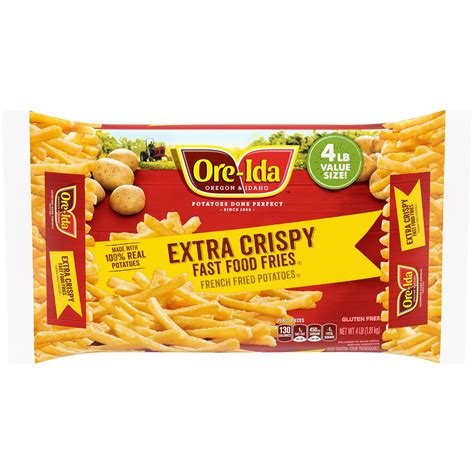 Ore Ida Extra Crispy Fast Food French Fries Fried Potatoes Value Size