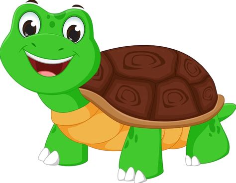 Premium Vector Happy Turtle Cartoon