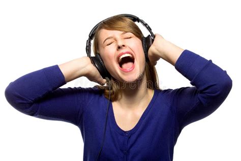 Girl Wearing Headphones Stock Image Image Of Face Person 16994149