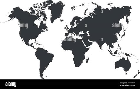 Grey Blank World Map Stock Vector Image And Art Alamy
