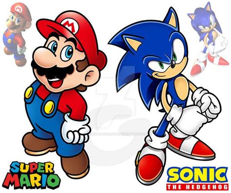 Super Mario And Sonic The Hedgehog By Gonzartcortez On Deviantart In