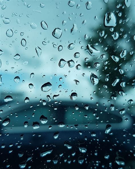 Raindrops Blur Car Window Drops Glass Rain Screen Hd Phone