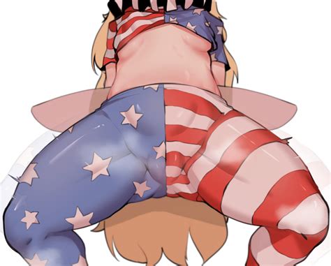 Soya Clownpiece Touhou Bad Id Bad Pixiv Id Highres Girl Afterimage American Flag