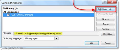 How To Remove Or Add Words To The Office 2010 Dictionary Groovypost