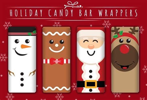Free, printable chocolate bar wrappers can be personalized for holidays and special occasions. Candy Bar Wrapper Template in 2020 | Christmas candy gifts ...