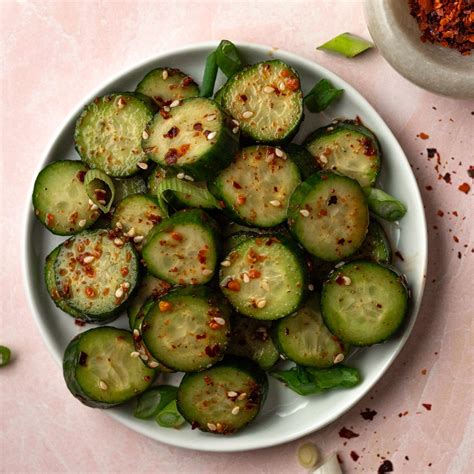spicy asian cucumber salad for one one girl one kitchen