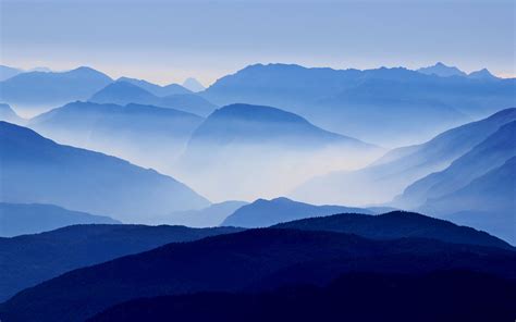Blue Mountains Mist Scenery Hd Wallpaper Preview