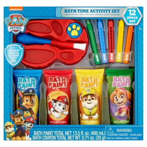 Nickelodeon Paw Patrol Bath Time Activity Set Age 3 12 Piece