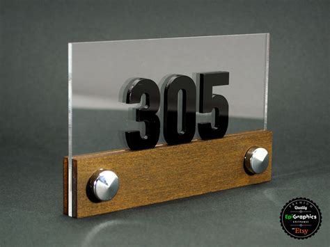 Acrylic And Wooden Sign For Hotel Signage Room Number Sign Apartment